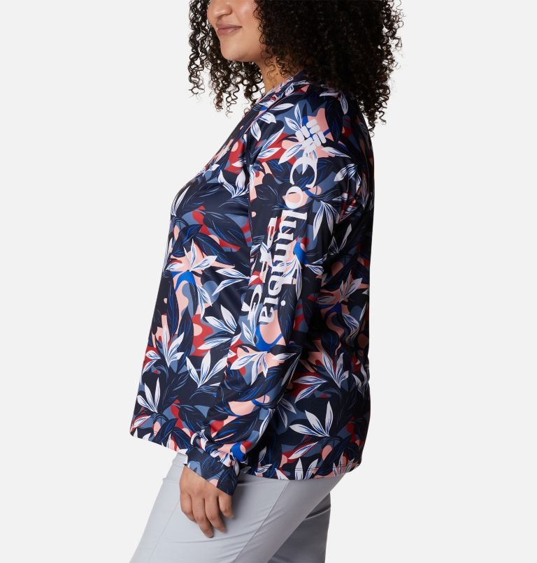 Women's Columbia PFG Super Tidal Tee II Long Sleeve Sweatshirts Flower | Plus Size CA-Q3C01